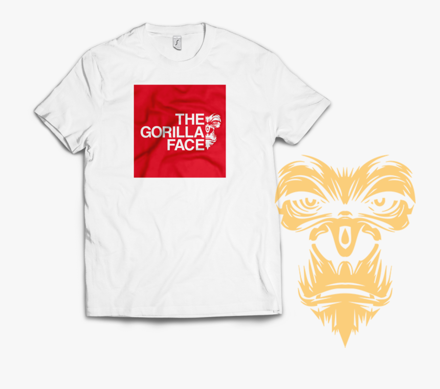 The Gorilla Face T Shirt White/red - Black And White Gorilla, Transparent Clipart