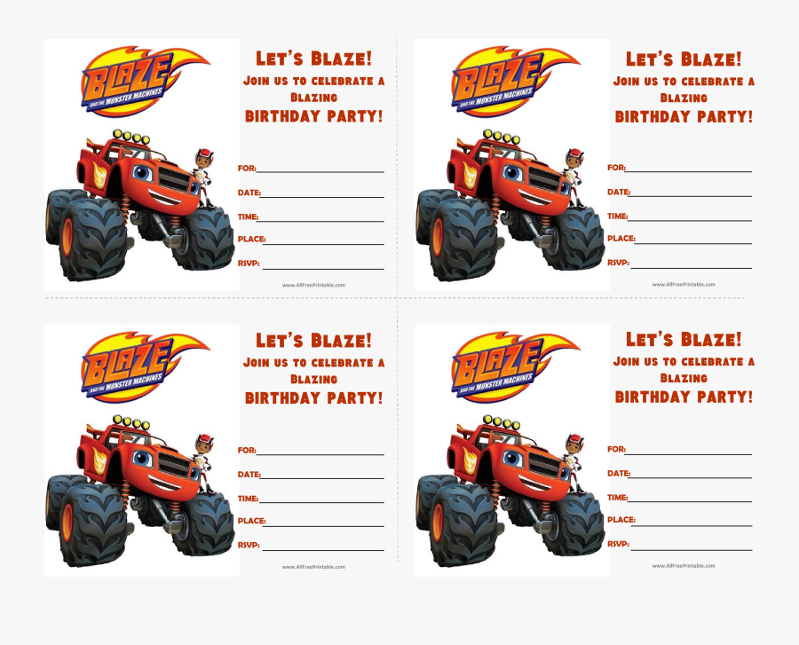 Free Printable Blaze And The Monster Machines Birthday, Transparent Clipart