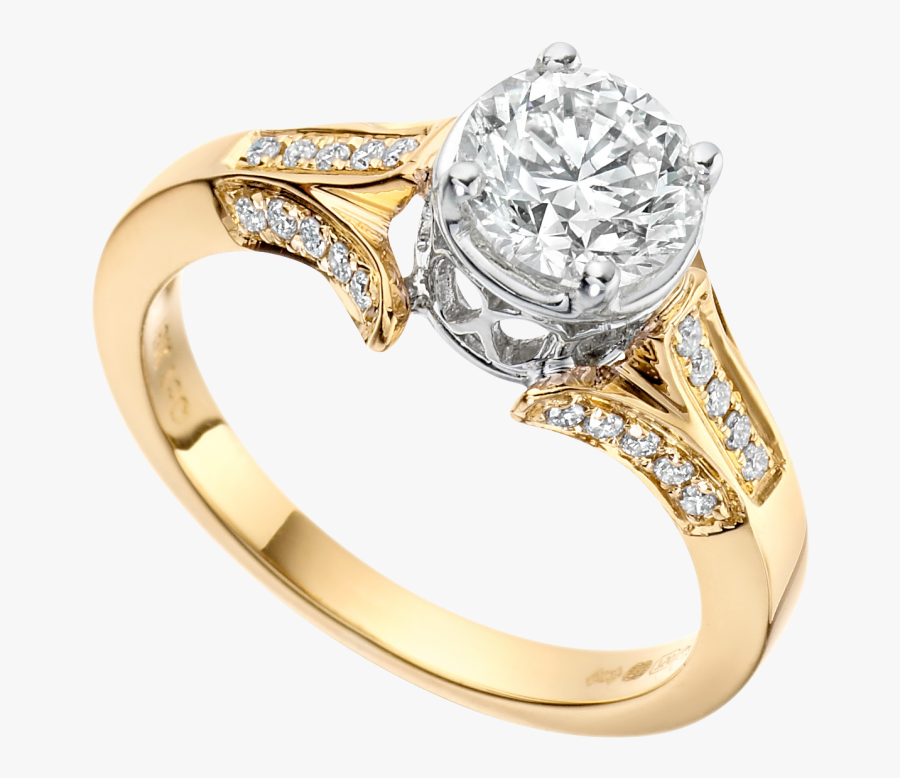 Ring Png - Solitaire Diamond Ring Gold, Transparent Clipart