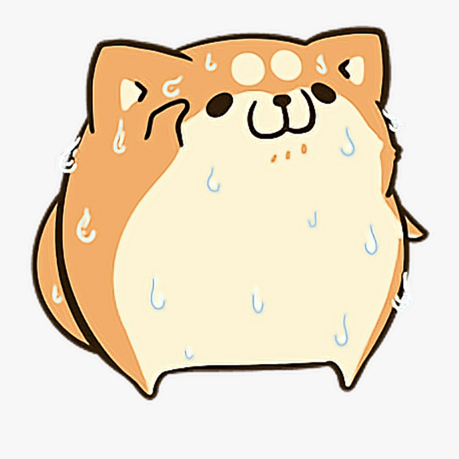Tired Cute Png Clipart , Png Download - Line Plump Dog Sticker, Transparent Clipart