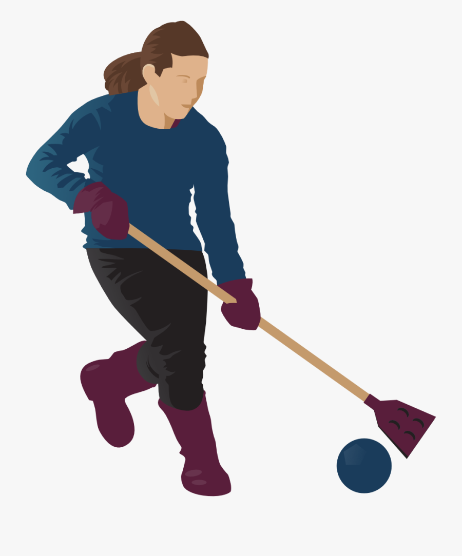 Broomball Player - Illustration, Transparent Clipart