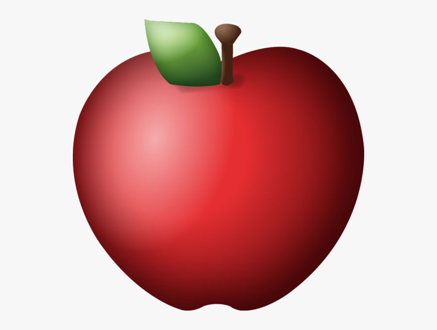 Transparent Red Apple Outline Clipart - Transparent Background Apple Emoji, Transparent Clipart