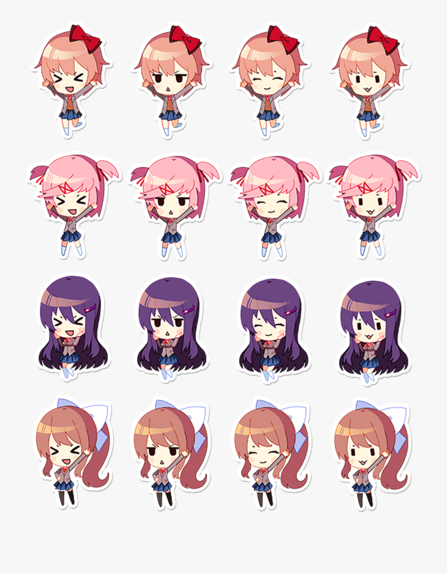 Chibi Clipart Clip Art - Doki Doki Literature Club Chibi, Transparent Clipart
