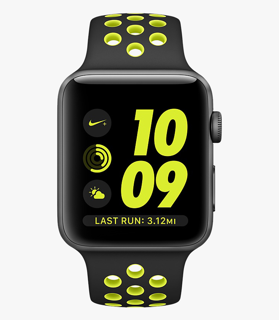 Clip Art With Transparent Background - Apple Watch Series 3 Nike Green, Transparent Clipart