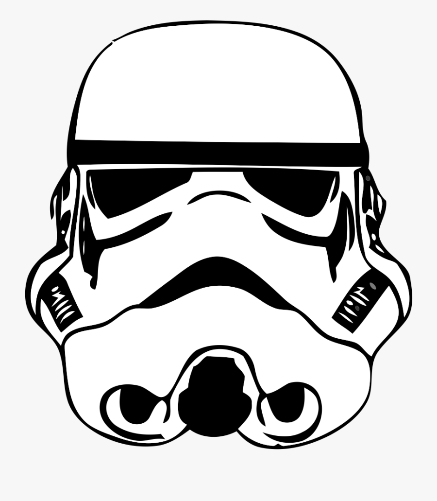 Stormtrooper Helmet Outline, Transparent Clipart