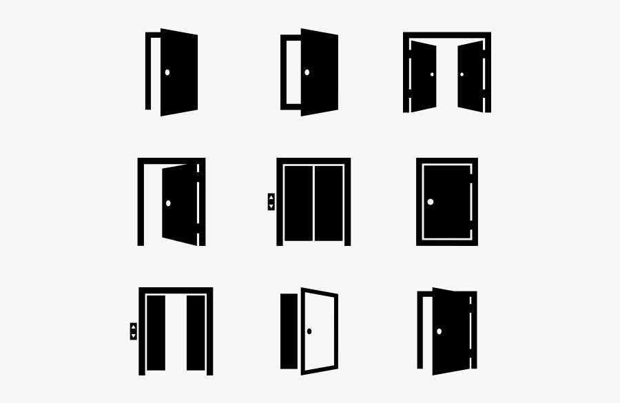 Clip Art Red Door Vector - Door Icons, Transparent Clipart