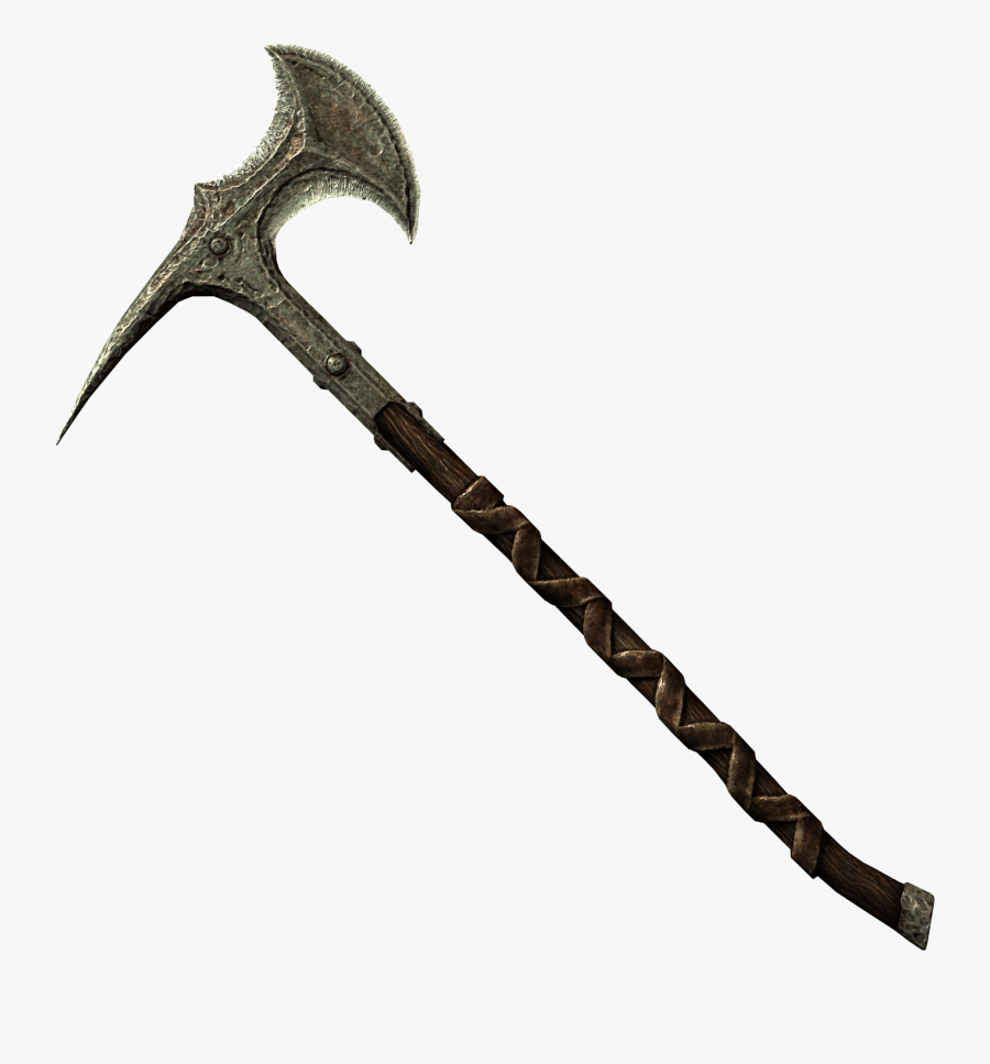 Medieval Clipart Battle Axe - Skyrim Iron Battleaxe, Transparent Clipart