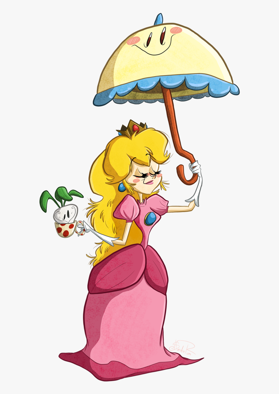 Princess Peach Umbrella Clipart , Png Download - Princess Peach With Um...