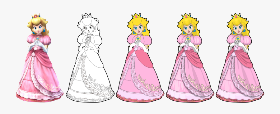 Princess Peach Drawing At - Princess Peach Smash Bros Dress, Transparent Clipart
