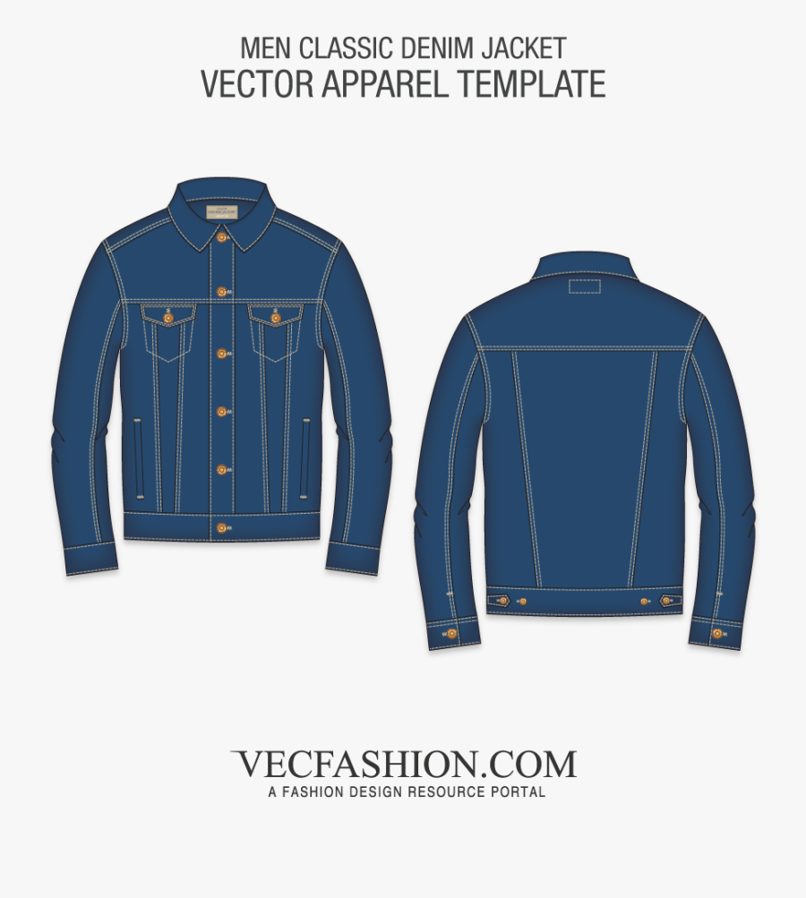 Men Classic Denim Jacket - Polo Shirt Template Women, Transparent Clipart