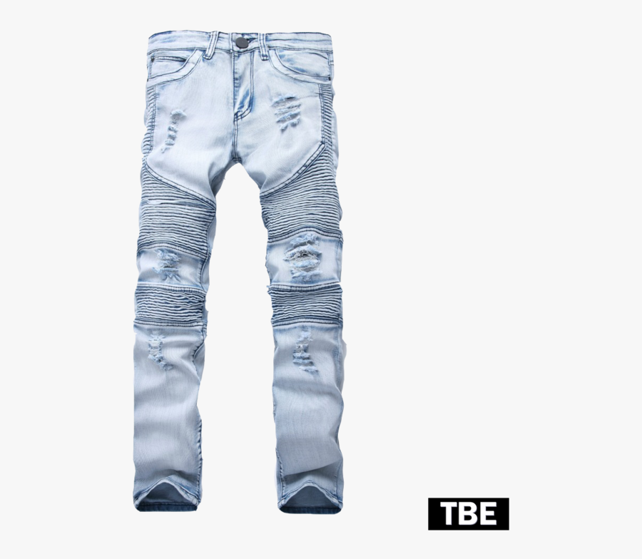 Transparent Ripples Png - Blue Distressed Biker Jeans, Transparent Clipart