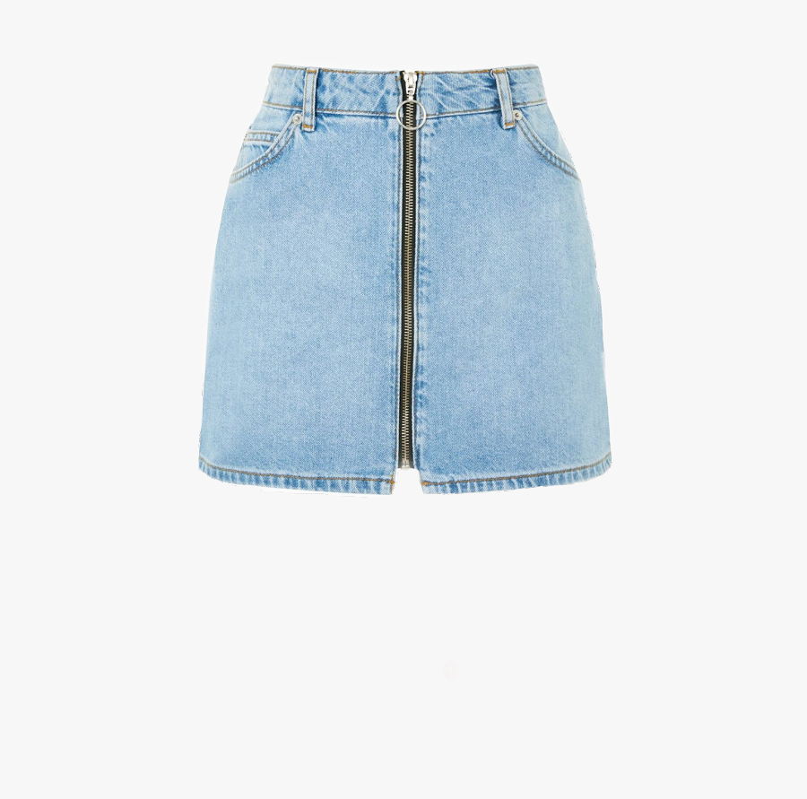Denim Skirt With Zip, Transparent Clipart
