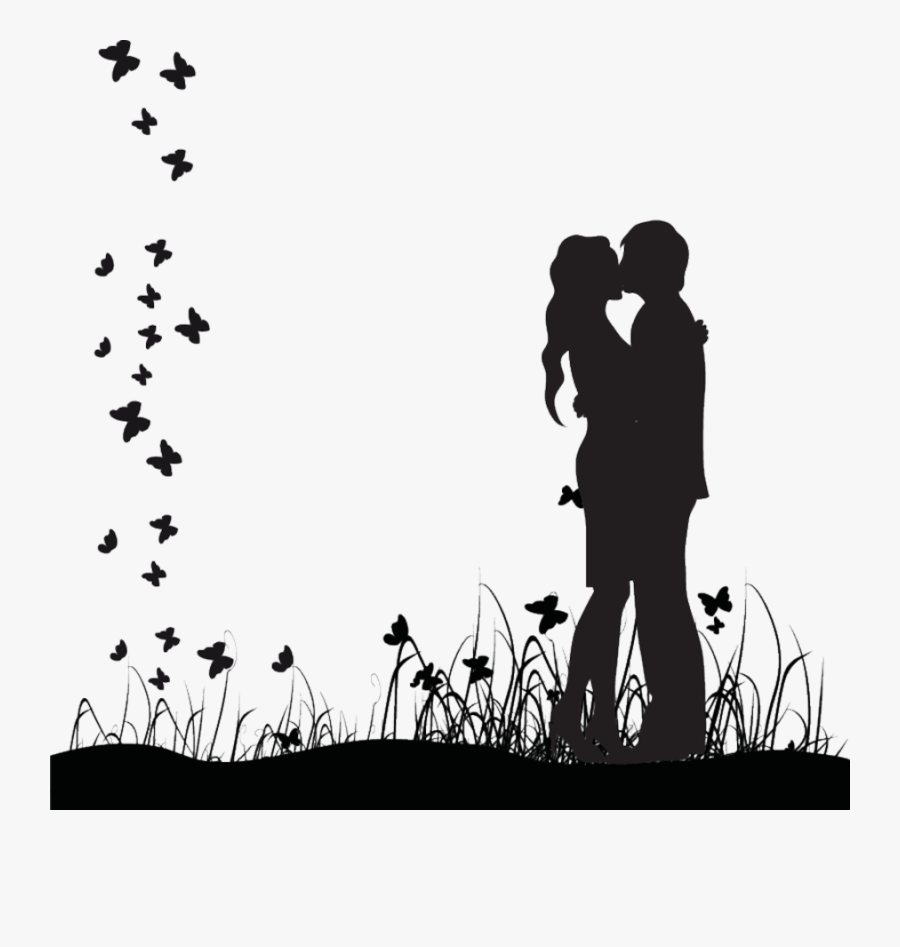 Kiss Silhouette Couple - Couple Kissing Silhouette, Transparent Clipart