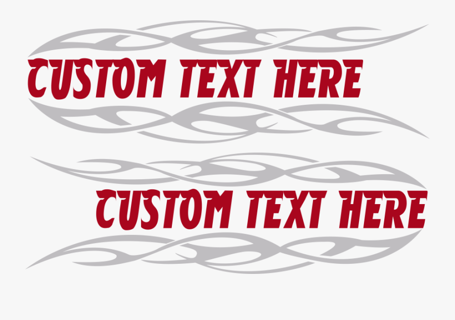 Motorcycle Flaming Block Text Gas Tank Decals - Poster, Transparent Clipart