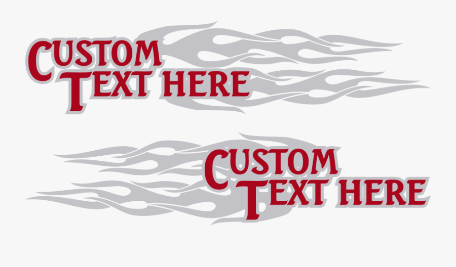 Motorcycle Flaming Text Outline Gas Tank Decals, Transparent Clipart