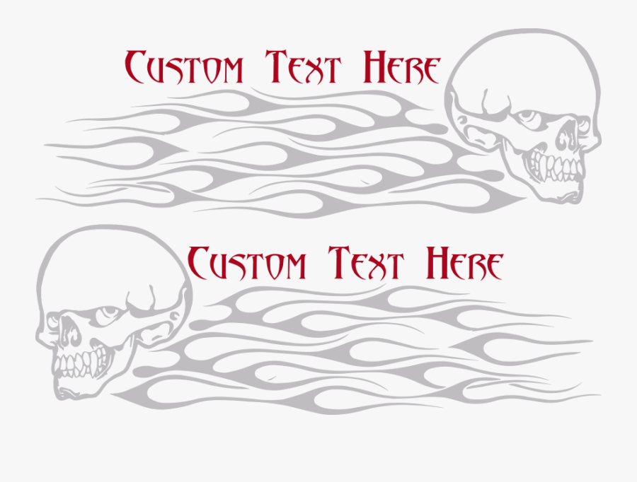 Transparent Flaming Skull Clipart - Sketch, Transparent Clipart