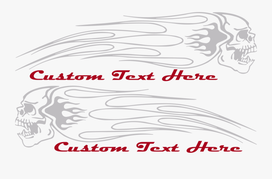 Clip Art Motorcycle Flaming Gas Tank - Skull Flame Decals Png, Transparent Clipart