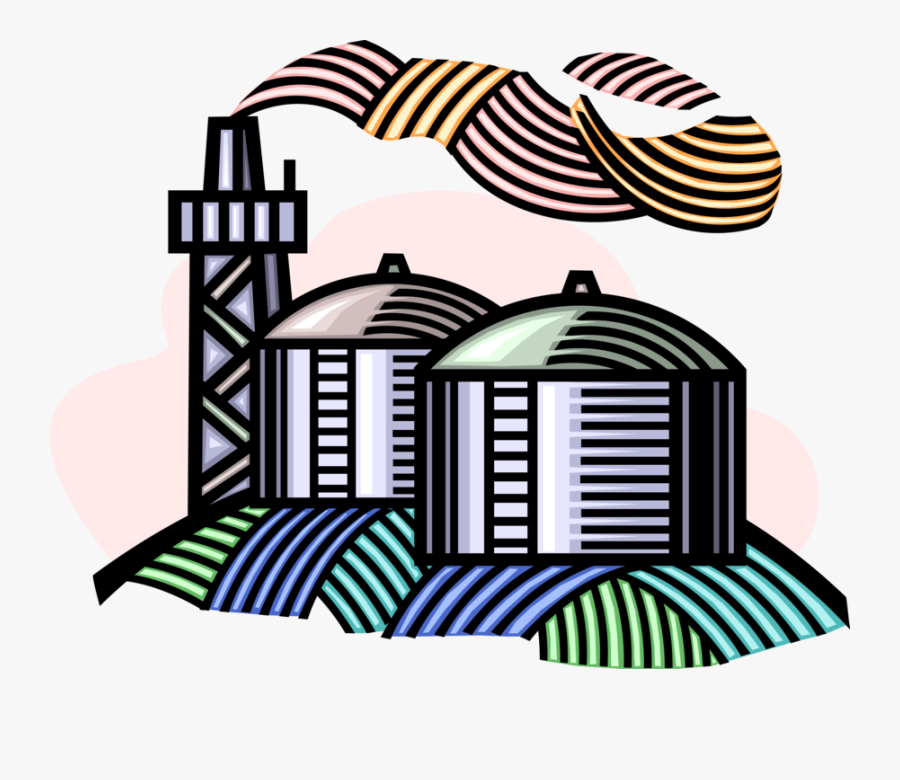 Refinery With Gas Tanks - Fabrica Png, Transparent Clipart