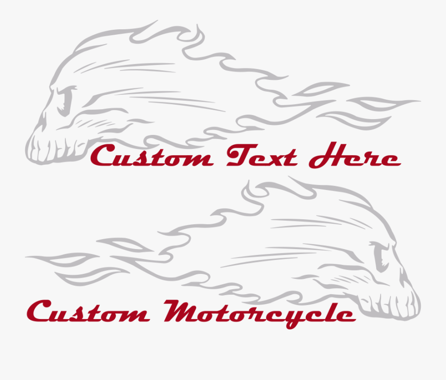 Transparent Flame Decal Png - Skull Flames, Transparent Clipart