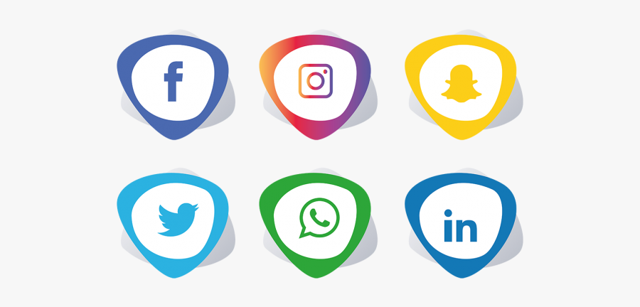 Clip Art Social Media Icons Set - Facebook Instagram Icon Png, Transparent Clipart