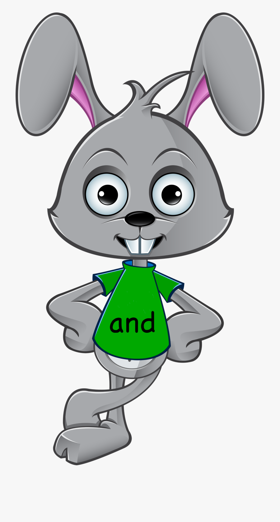 Rabbit Wearing T Shirt Clipart , Png Download - Bunny Hands On Hips Cartoon, Transparent Clipart