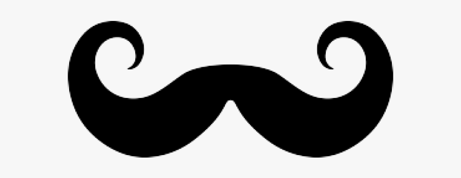 Curly Mustache Cliparts - Handle Bar Mustache Silhouette, Transparent Clipart