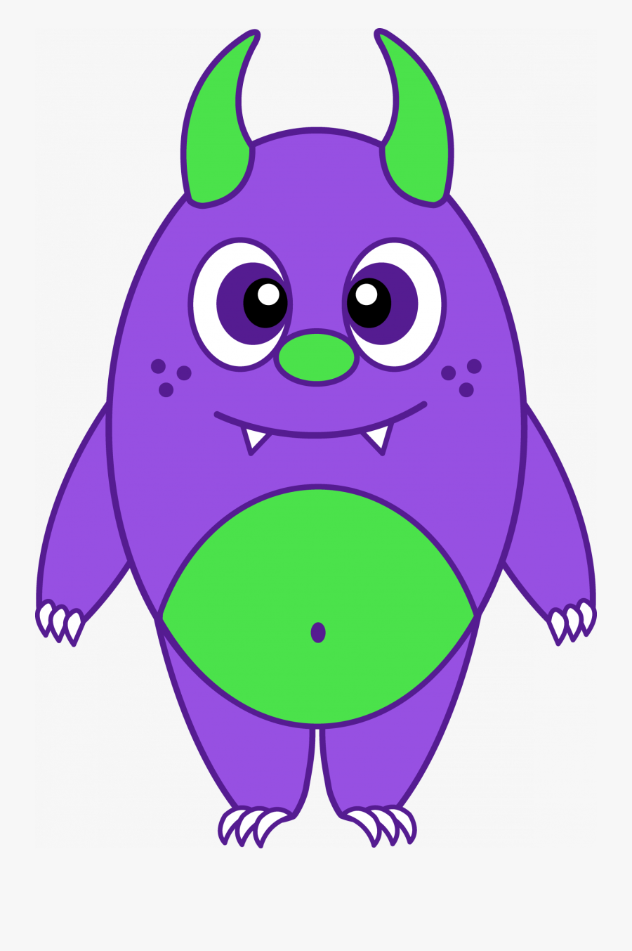 Cute Monster Clipart Animal - Purple And Green Monster, Transparent Clipart