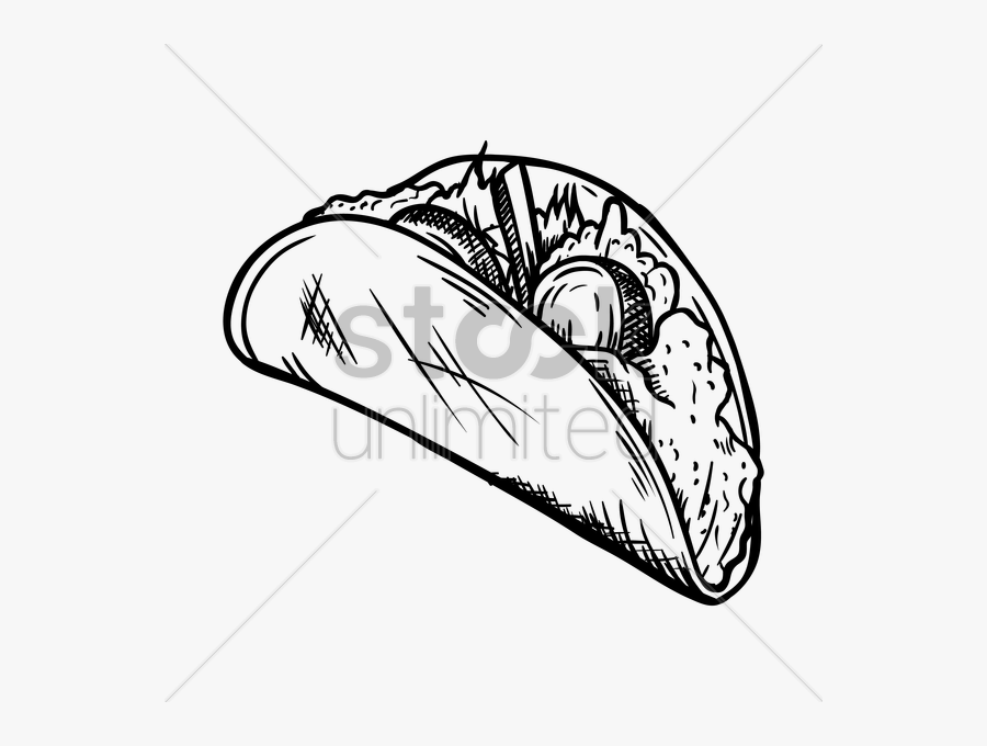 Drawn Tacos - Taco Line Drawing, Transparent Clipart