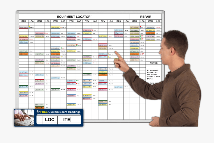 Equipment Status White Board, Transparent Clipart