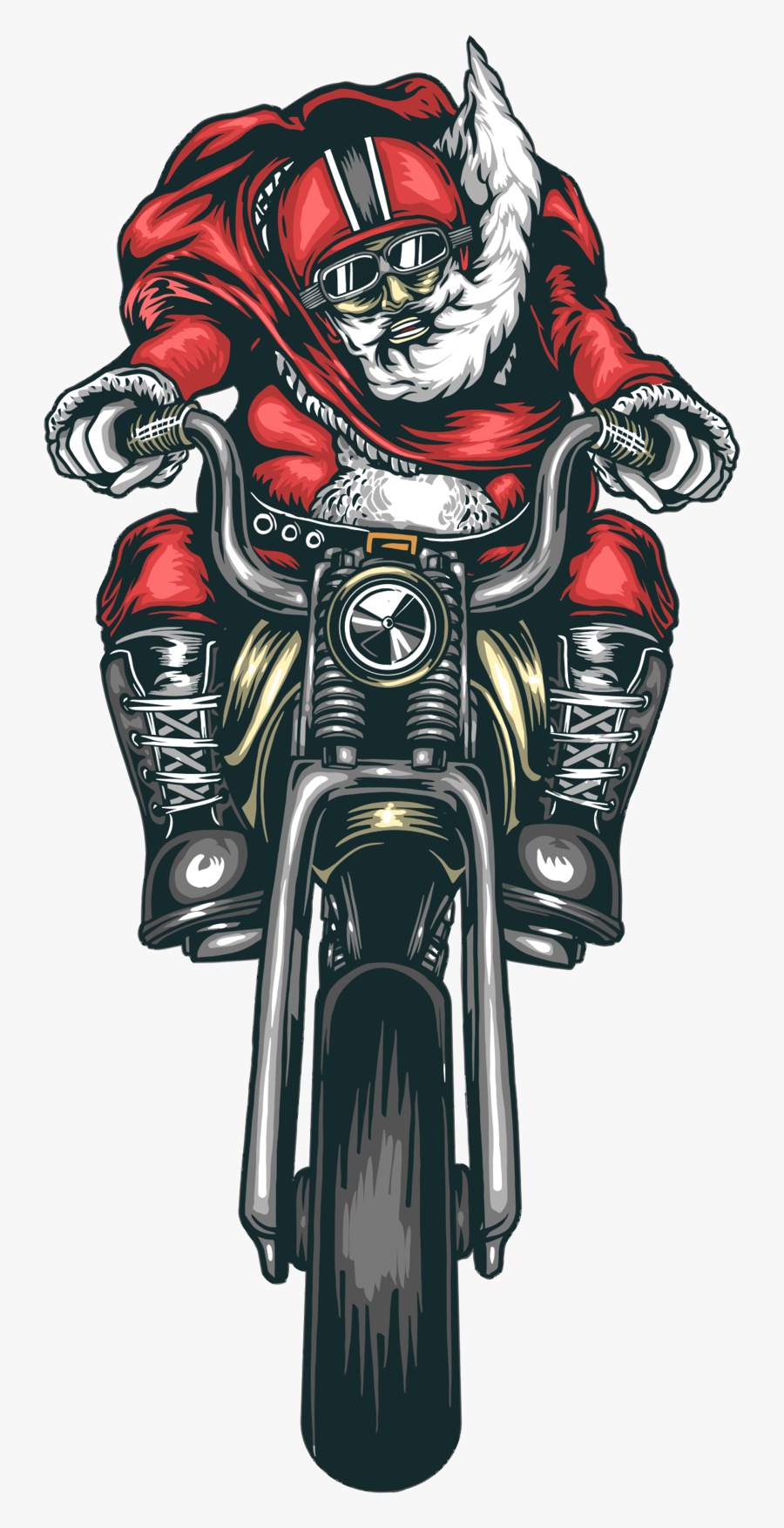 Motorcycle Santa Clip Art, Transparent Clipart