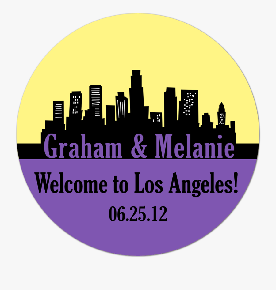 Los Angeles Skyline Personalized Sticker - Angeles Skyline Cartoon, Transparent Clipart