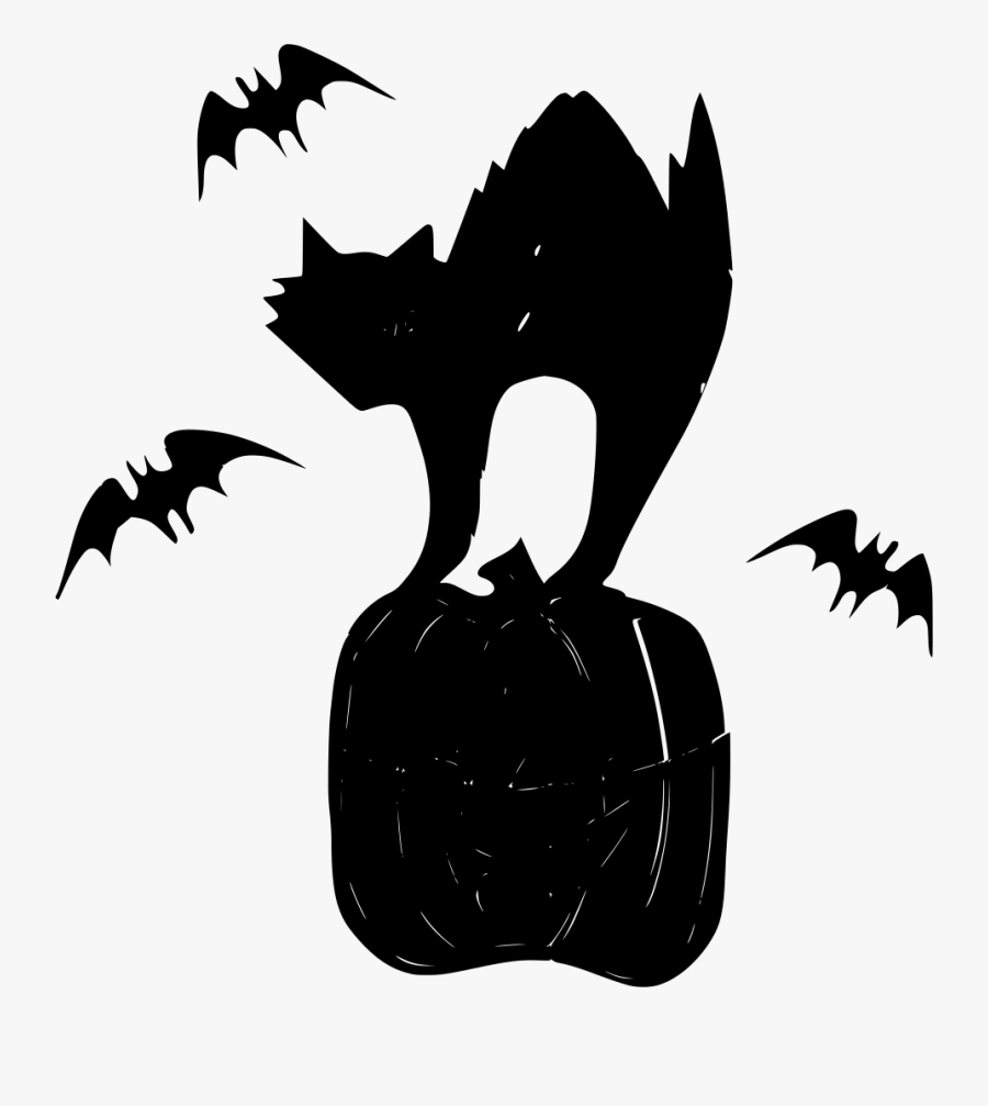 Halloween Black Cat Clip Art, Transparent Clipart