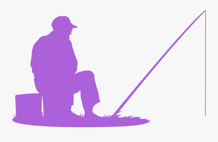 Silueta Niño Pescador, Transparent Clipart