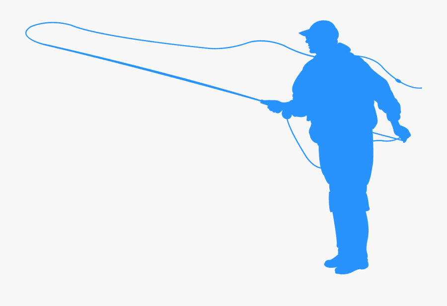 Silhouette Fisherman, Transparent Clipart