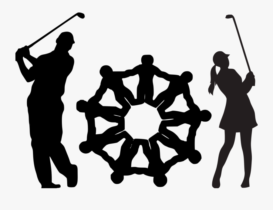 Silhouette Female Golfer Golf Clip Art, Transparent Clipart