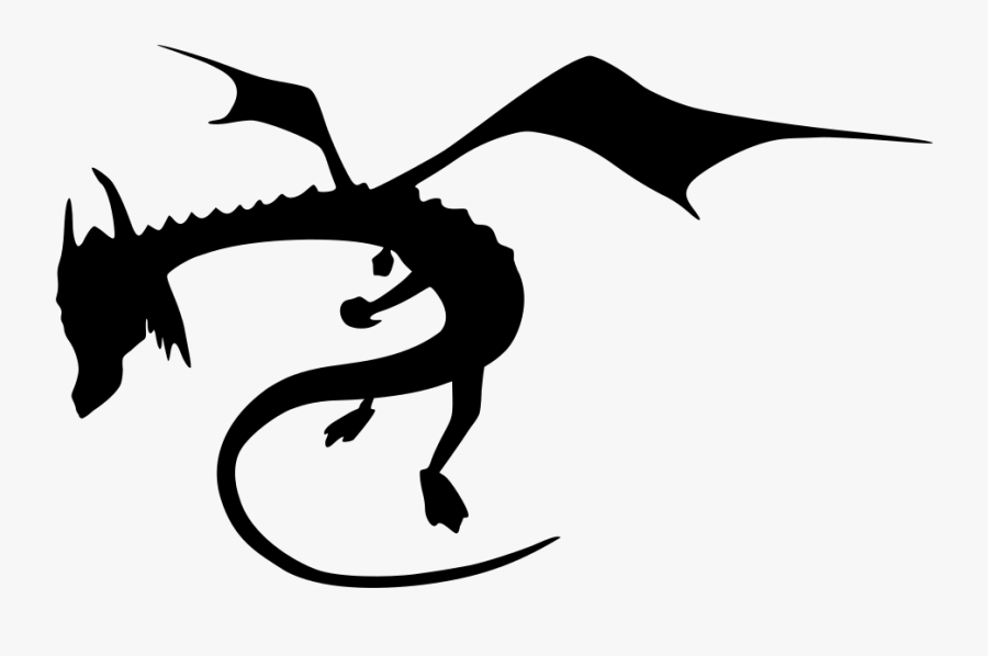 Dragon Wings Spread Silhouette - Illustration, Transparent Clipart