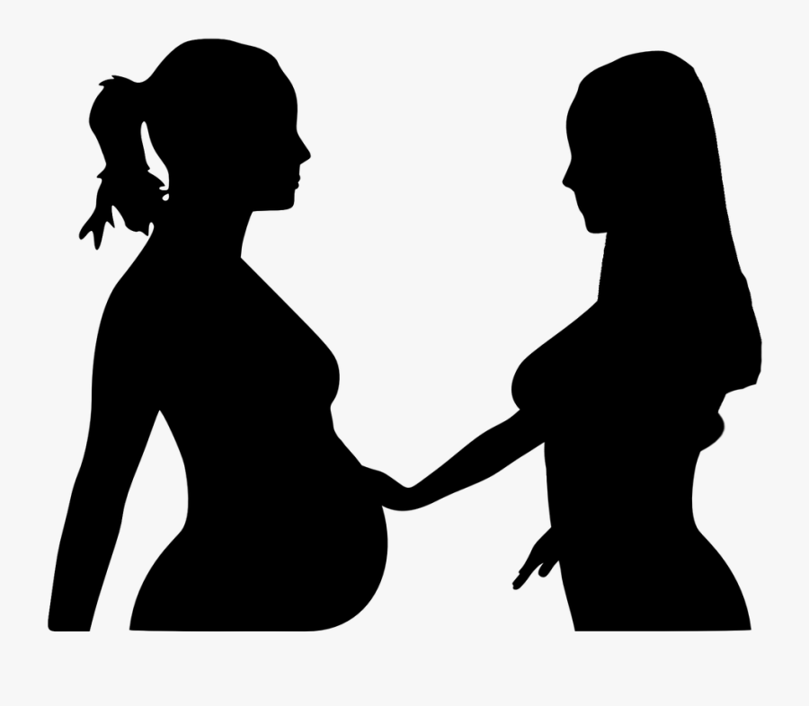 Midwife Pregnancy Care Free Picture - Silhouette Adam And Eve, Transparent Clipart