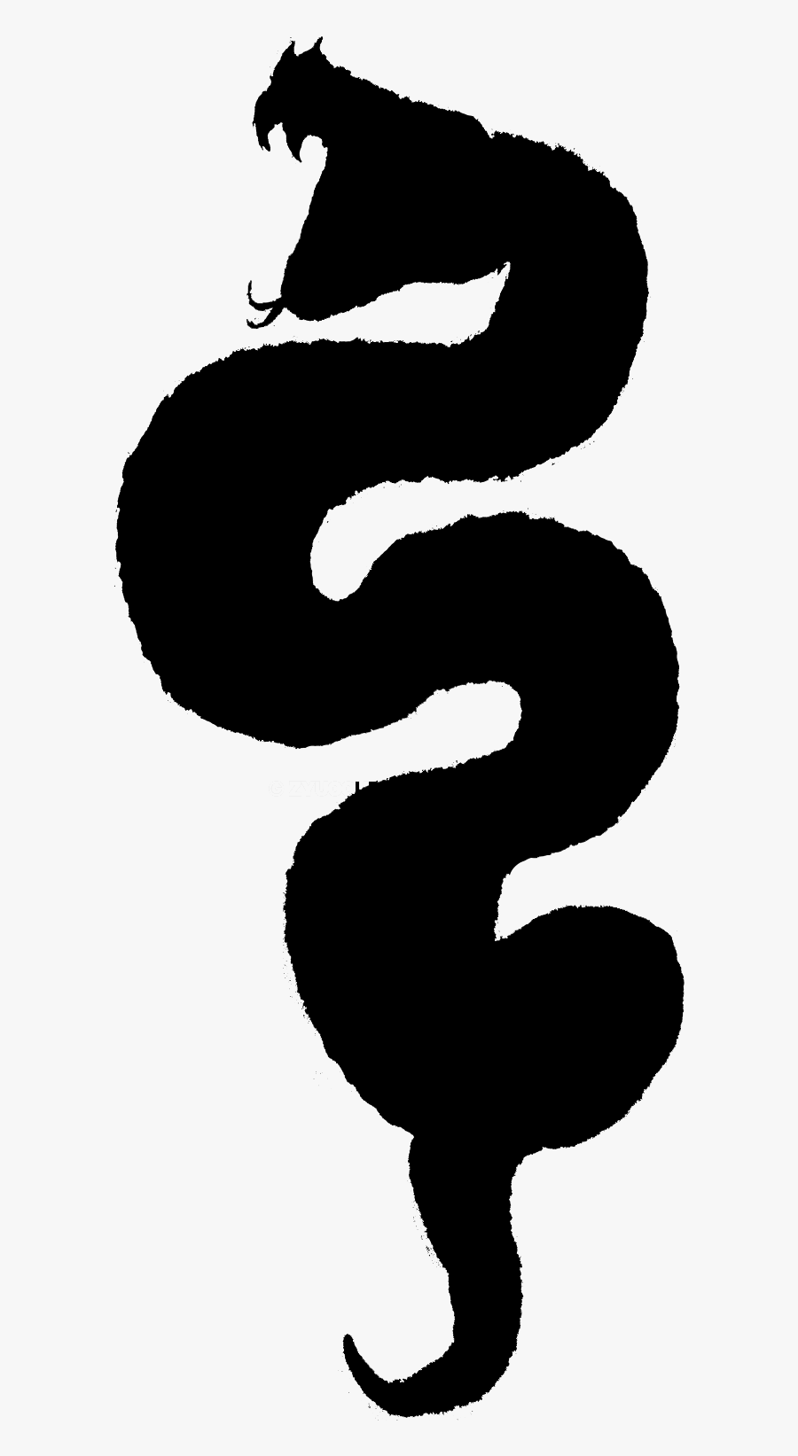 Snake Silhouette - Snake Tattoo Png, Transparent Clipart