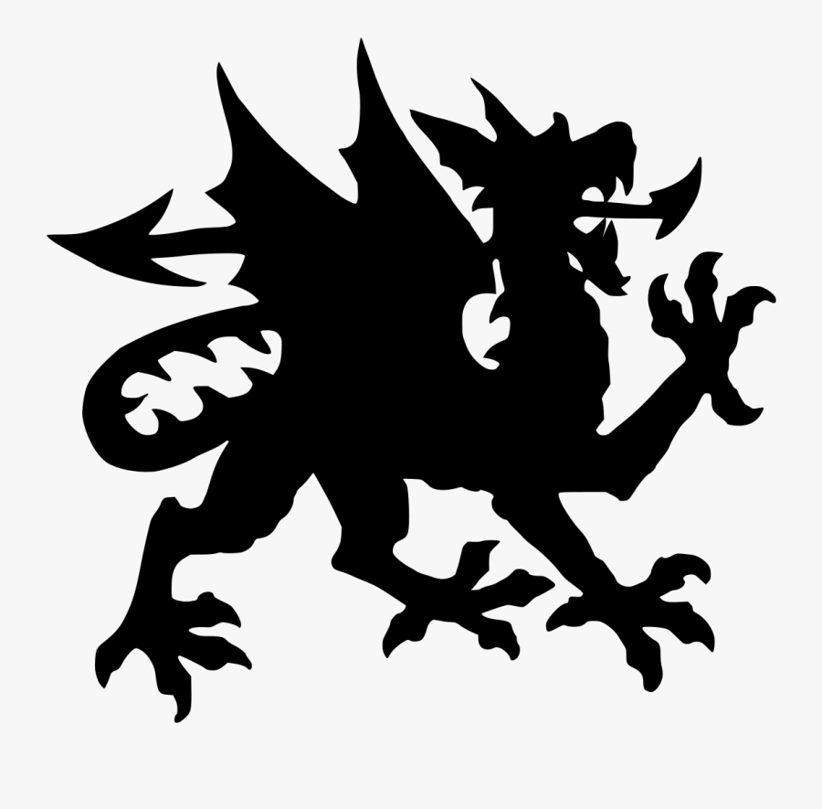 Black Wales Dragon, Transparent Clipart