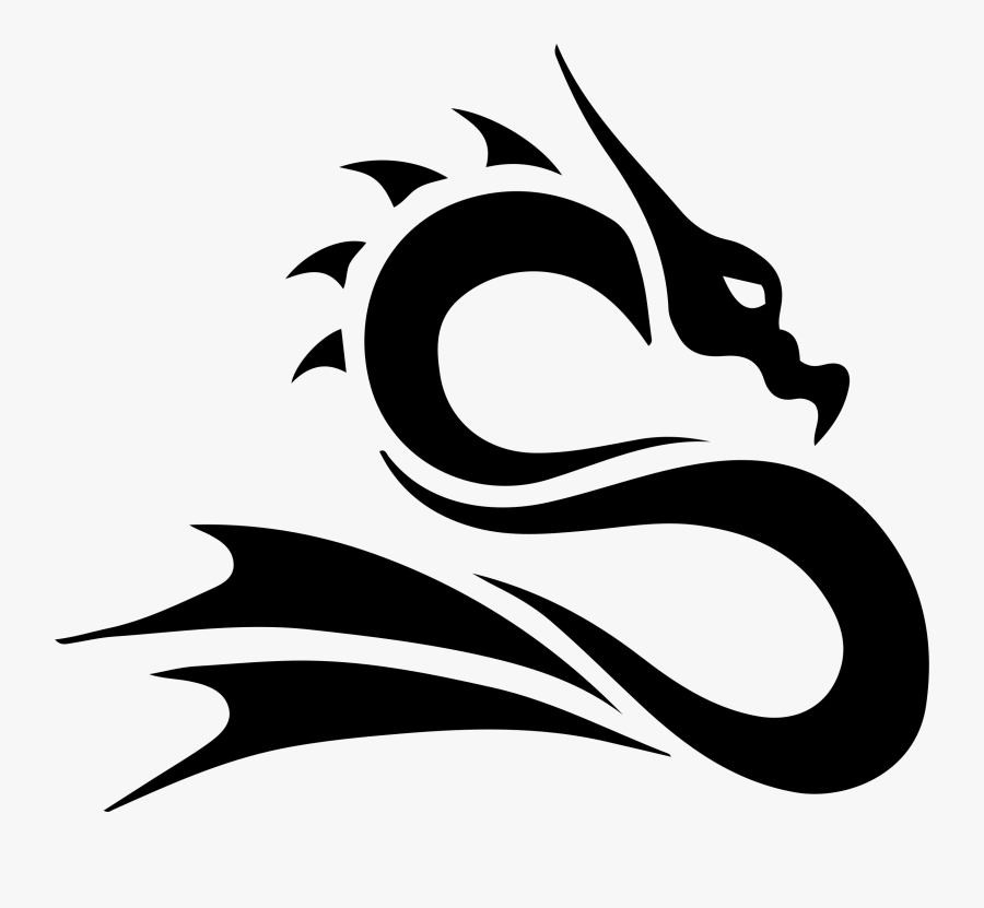 Dragon Silhouette Clip Art - Black And White Dragon Drawings, Transparent Clipart