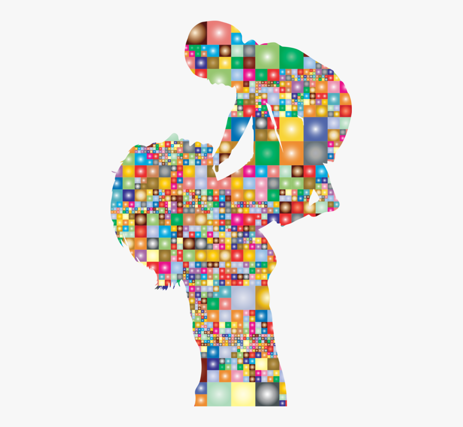 Play,toy,art - Silhouette Baby And Mother Png, Transparent Clipart