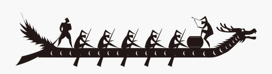Dragon Boat Festival Png Free Download - Black And White Dragon Boat, Transparent Clipart