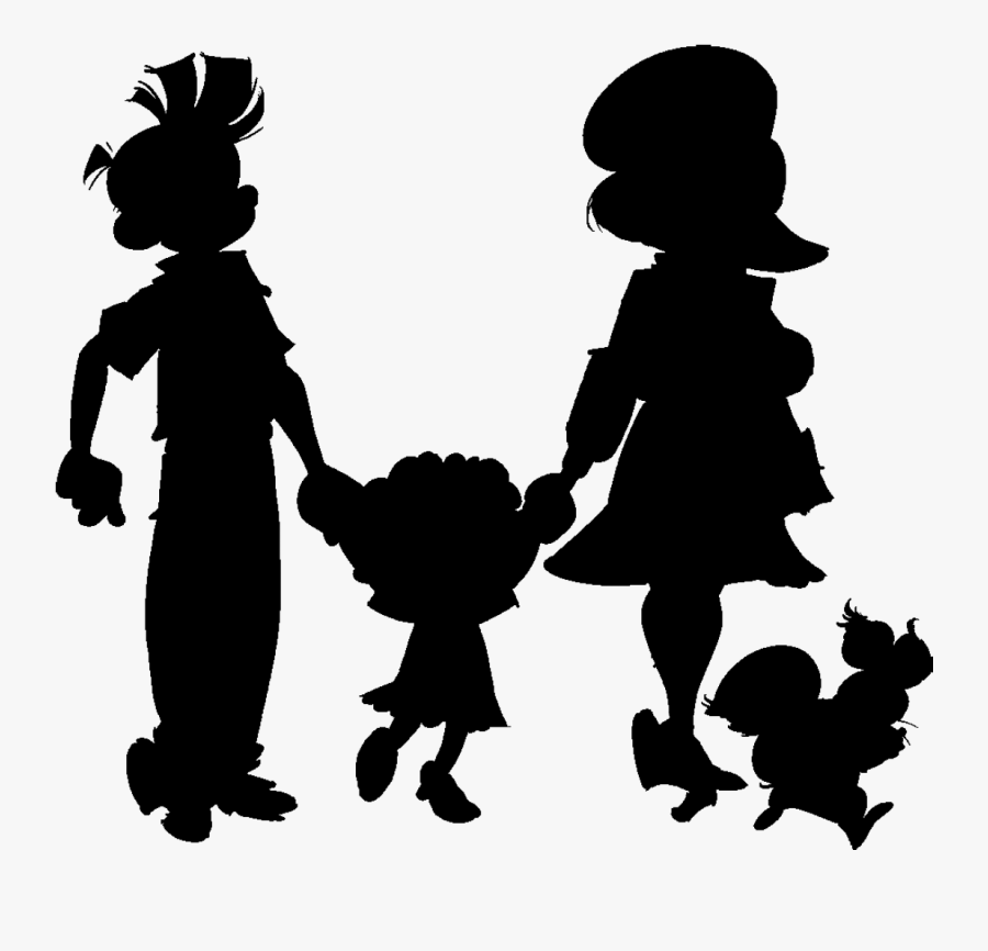 Spirou, Spip, Woman And Child Silhouettes Ballon Media, - Silhouette Spirou, Transparent Clipart