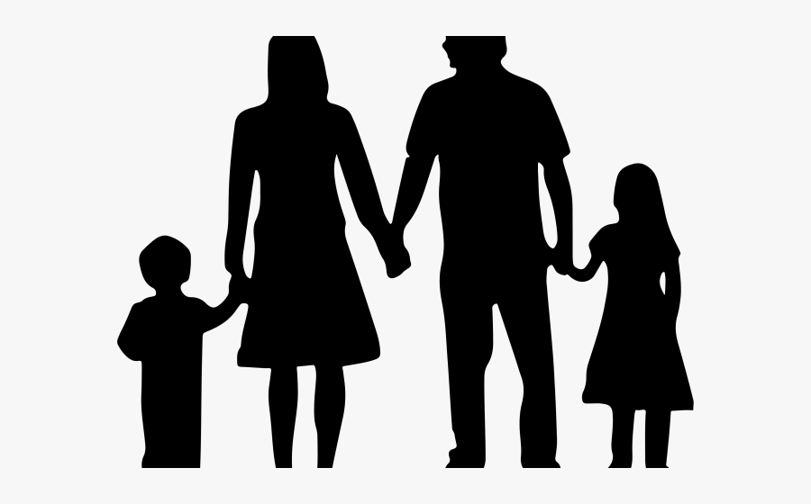 People Silhouette Clipart Youth - Family Silhouette Png, Transparent Clipart