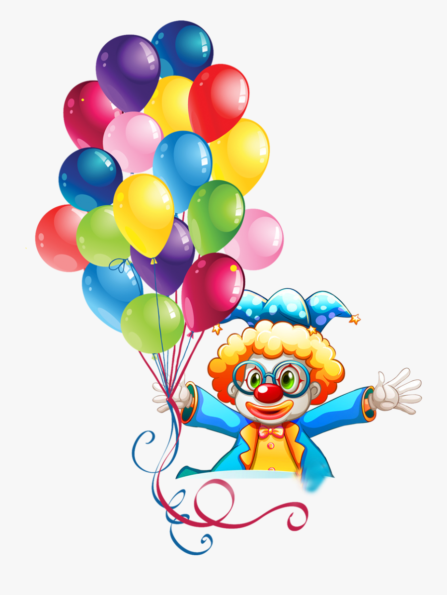 Clipart Balloon Clown - Happy Birthday Balloons Clipart, Transparent Clipart