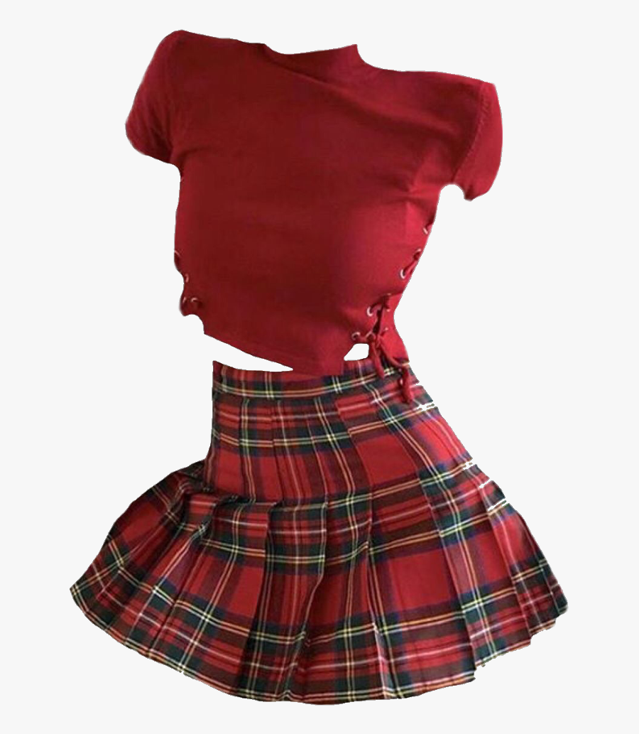 #dress #dressup #skirt #red #aesthetic #freetoedit - Red Checkered Tennis Skirt, Transparent Clipart