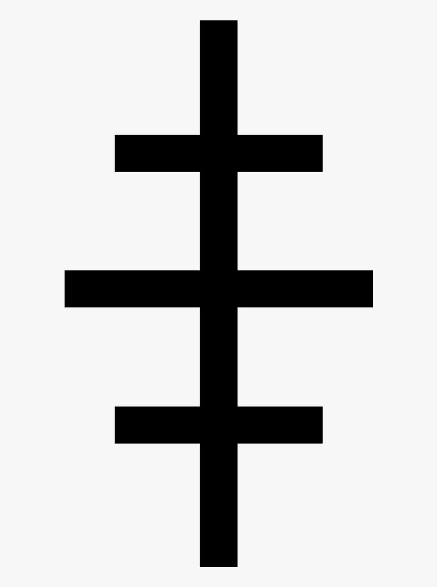 Cross And Flame Clipart United Methodist - Cross With Three Lines, Transparent Clipart