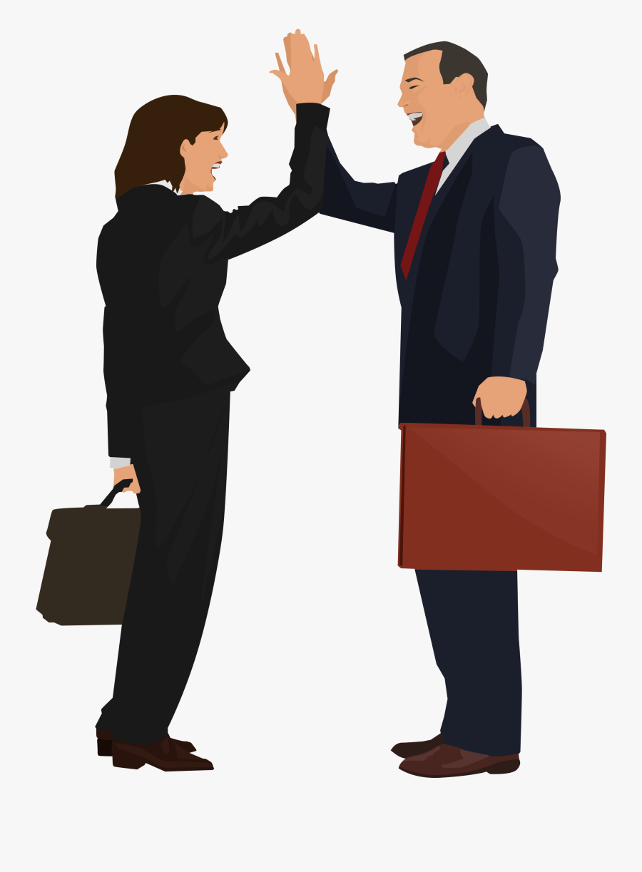 Business People High Fiving - Employee Referral Image Transparent, Transparent Clipart