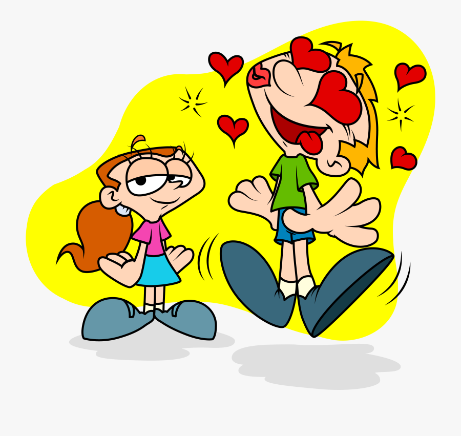 Picture Transparent Download A Girl Clipart - Boy In Love Cartoon, Transparent Clipart