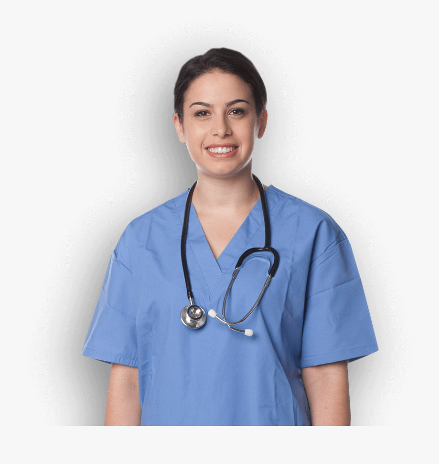 Nursing Student In Scrubs With Stethoscope - Nurse Scrubs With Stethoscope, Transparent Clipart